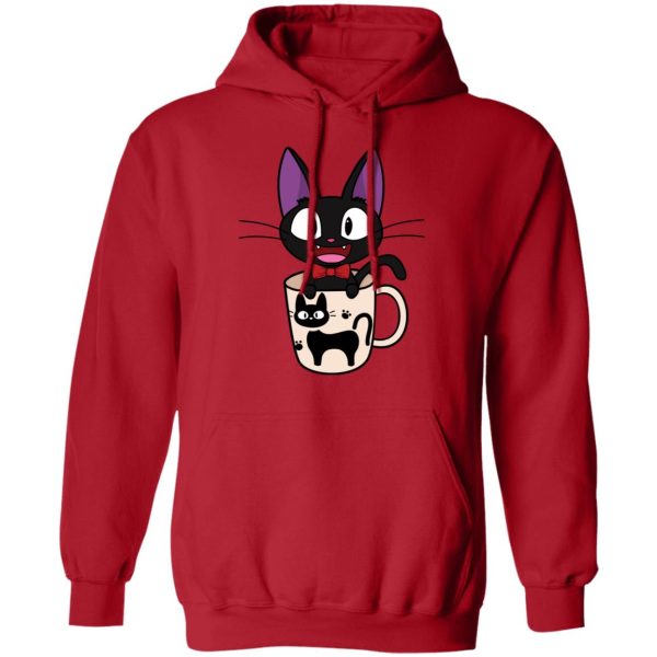 Movie Kiki's Delivery Service - Jiji in the Cat Cup Hoodie-Apparel, Hoodie, Kiki's Delivery Service, Movie Kiki's Delivery Service