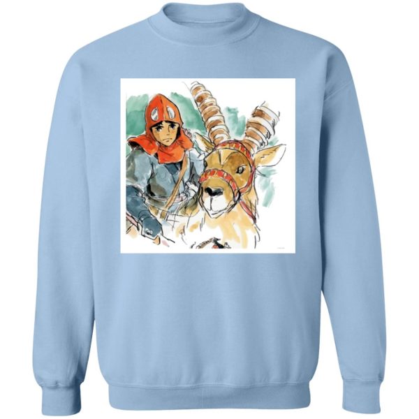 Princess Mononoke Showtimes - Princess Mononoke – Ashitaka Water Color Sweatshirt-princess mononoke, Princess Mononoke Showtimes, Sweatshirt