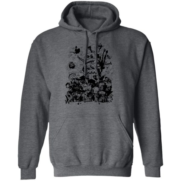 What Is Totoro - Studio Ghibli Art Collection Black and White Hoodie-Apparel, Hoodie, Howl's Moving Castle, Laputa: Castle in the Sky, My Neighbor Totoro, What Is Totoro