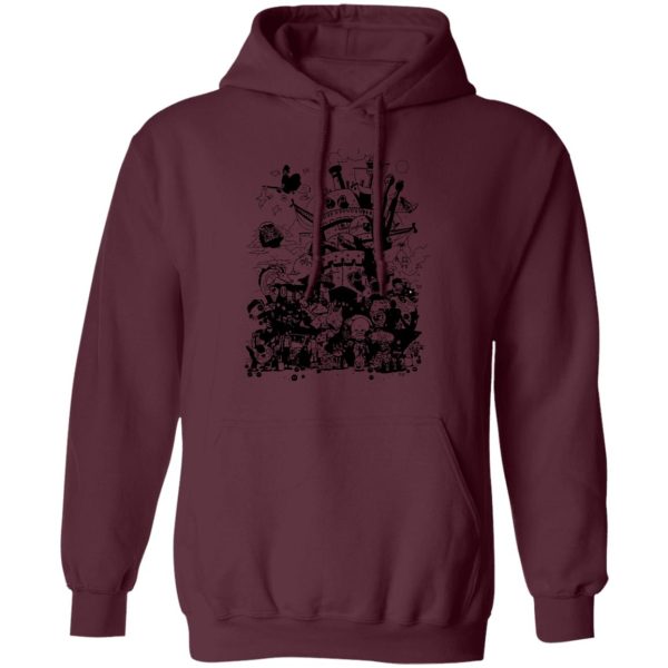 What Is Totoro - Studio Ghibli Art Collection Black and White Hoodie-Apparel, Hoodie, Howl's Moving Castle, Laputa: Castle in the Sky, My Neighbor Totoro, What Is Totoro