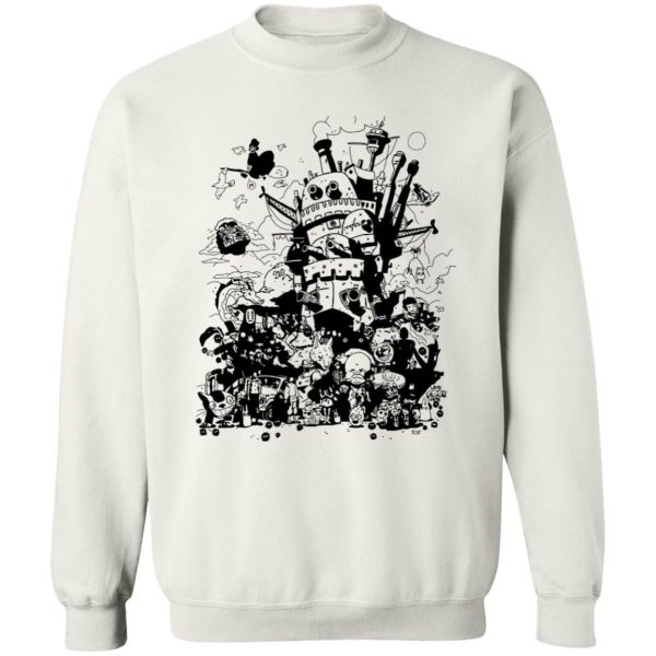 Totoro Tattoo - Studio Ghibli Art Collection Black and White Sweatshirt-Apparel, Howl's Moving Castle, Laputa: Castle in the Sky, My Neighbor Totoro, Sweatshirt, Totoro Tattoo