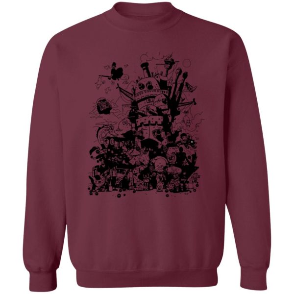 Totoro Tattoo - Studio Ghibli Art Collection Black and White Sweatshirt-Apparel, Howl's Moving Castle, Laputa: Castle in the Sky, My Neighbor Totoro, Sweatshirt, Totoro Tattoo