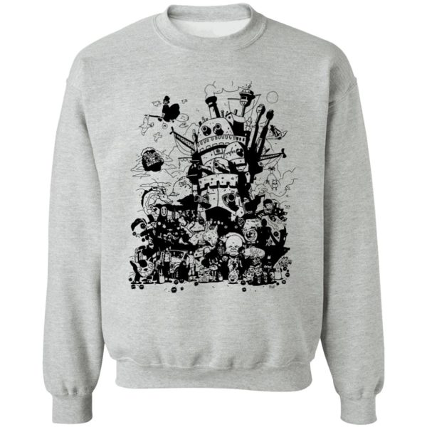 Totoro Tattoo - Studio Ghibli Art Collection Black and White Sweatshirt-Apparel, Howl's Moving Castle, Laputa: Castle in the Sky, My Neighbor Totoro, Sweatshirt, Totoro Tattoo