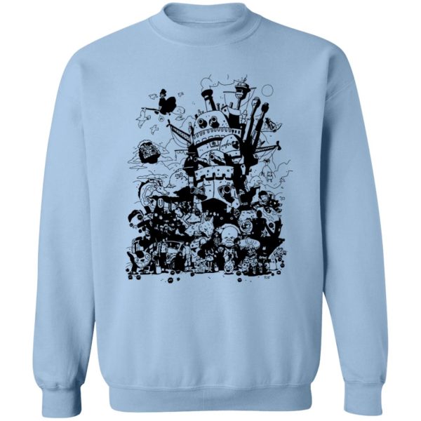 Totoro Tattoo - Studio Ghibli Art Collection Black and White Sweatshirt-Apparel, Howl's Moving Castle, Laputa: Castle in the Sky, My Neighbor Totoro, Sweatshirt, Totoro Tattoo