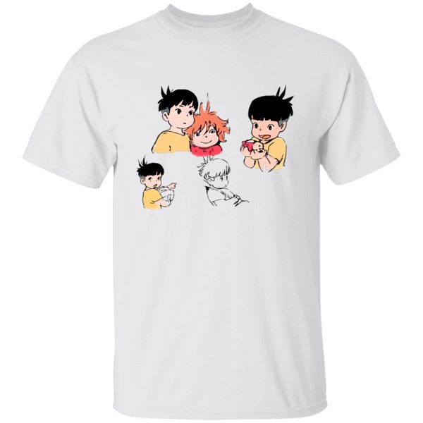 Ponyo Meaning - Ponyo and Sosuke Sketch T Shirt-Apparel, ponyo, Ponyo Meaning, Tshirt