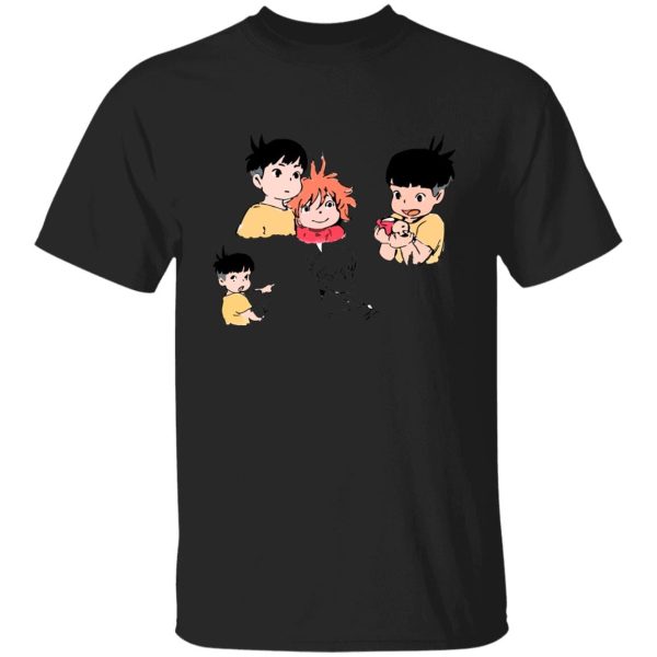 Ponyo Meaning - Ponyo and Sosuke Sketch T Shirt-Apparel, ponyo, Ponyo Meaning, Tshirt