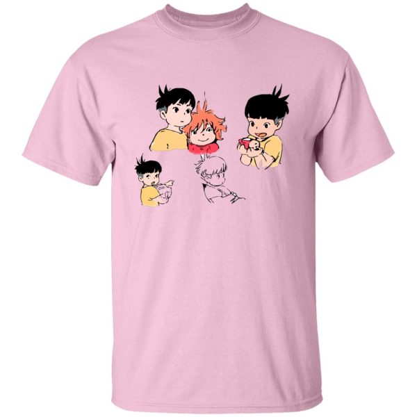 Ponyo Meaning - Ponyo and Sosuke Sketch T Shirt-Apparel, ponyo, Ponyo Meaning, Tshirt