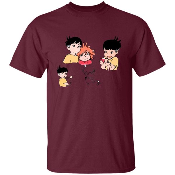 Ponyo Meaning - Ponyo and Sosuke Sketch T Shirt-Apparel, ponyo, Ponyo Meaning, Tshirt