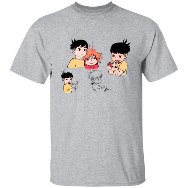 Ponyo Meaning - Ponyo and Sosuke Sketch T Shirt-Apparel, ponyo, Ponyo Meaning, Tshirt