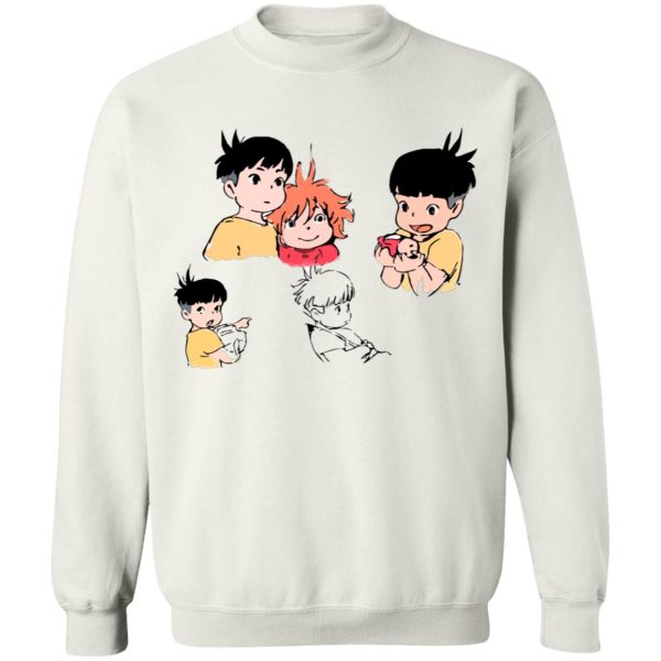 Póny - Ponyo and Sosuke Sketch Sweatshirt-Apparel, Póny, ponyo, Sweatshirt