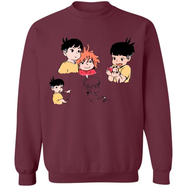 Póny - Ponyo and Sosuke Sketch Sweatshirt-Apparel, Póny, ponyo, Sweatshirt