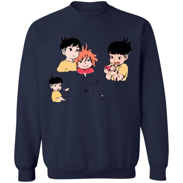 Póny - Ponyo and Sosuke Sketch Sweatshirt-Apparel, Póny, ponyo, Sweatshirt