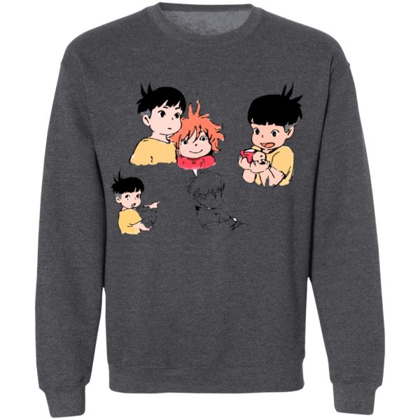 Póny - Ponyo and Sosuke Sketch Sweatshirt-Apparel, Póny, ponyo, Sweatshirt