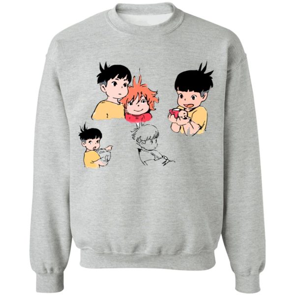 Póny - Ponyo and Sosuke Sketch Sweatshirt-Apparel, Póny, ponyo, Sweatshirt