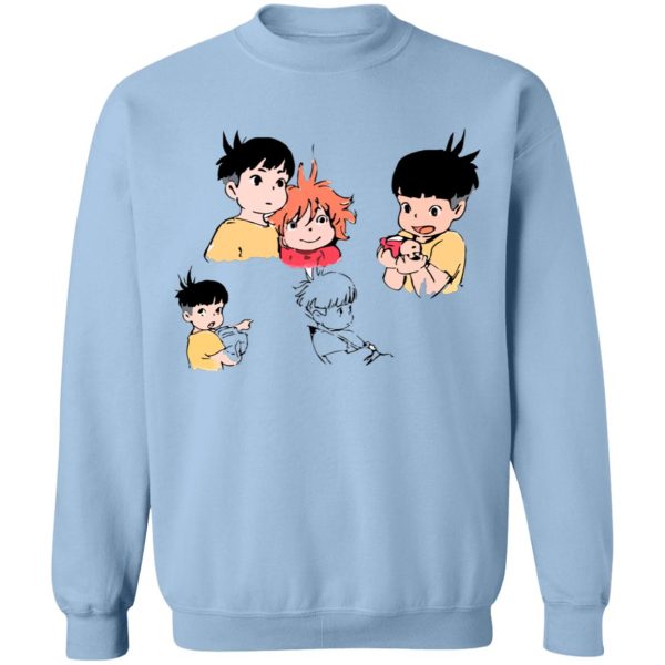 Póny - Ponyo and Sosuke Sketch Sweatshirt-Apparel, Póny, ponyo, Sweatshirt