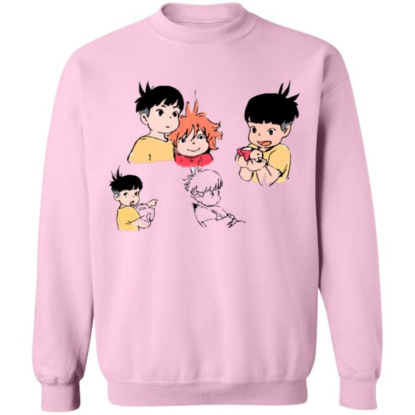 Póny - Ponyo and Sosuke Sketch Sweatshirt-Apparel, Póny, ponyo, Sweatshirt