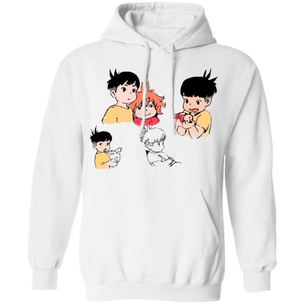 Ponyo Mother - Ponyo and Sosuke Sketch Hoodie-Apparel, Hoodie, ponyo, Ponyo Mother