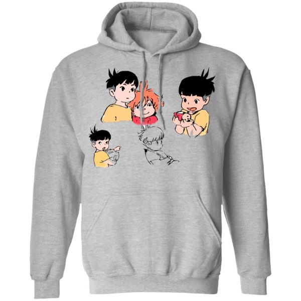 Ponyo Mother - Ponyo and Sosuke Sketch Hoodie-Apparel, Hoodie, ponyo, Ponyo Mother