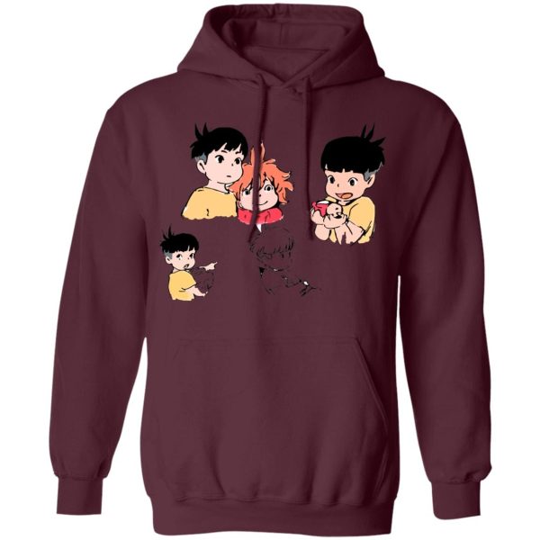 Ponyo Mother - Ponyo and Sosuke Sketch Hoodie-Apparel, Hoodie, ponyo, Ponyo Mother