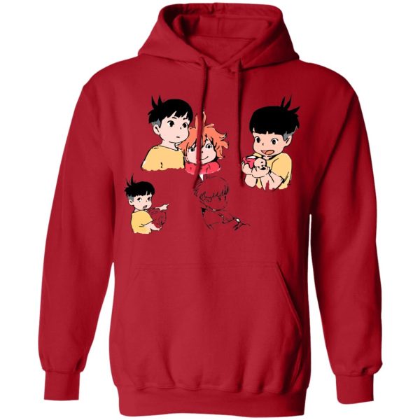 Ponyo Mother - Ponyo and Sosuke Sketch Hoodie-Apparel, Hoodie, ponyo, Ponyo Mother