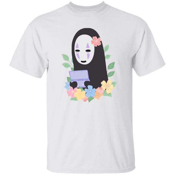 Spirited Away Dragon - Spirited Away No Face Kaonashi Cute Flower T Shirt-Spirited Away Dragon, Tshirt