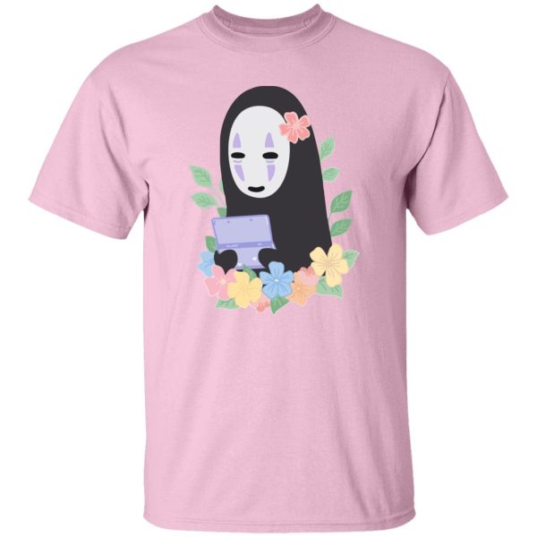 Spirited Away Dragon - Spirited Away No Face Kaonashi Cute Flower T Shirt-Spirited Away Dragon, Tshirt