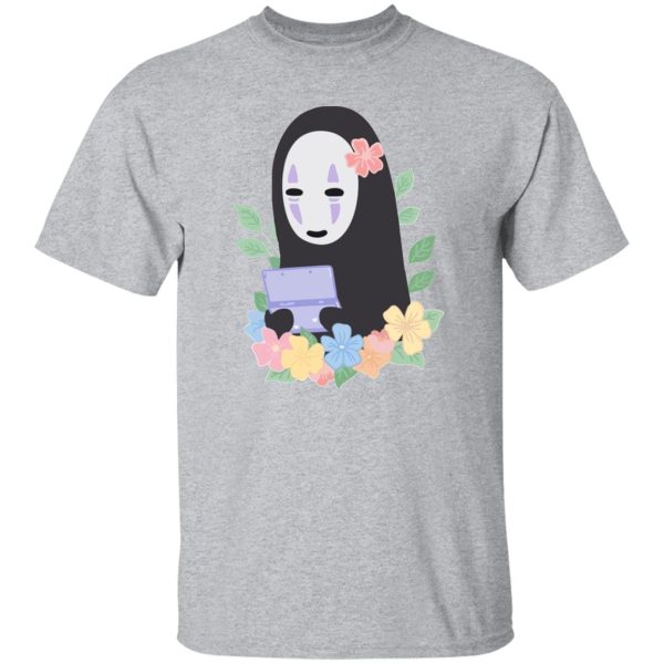 Spirited Away Dragon - Spirited Away No Face Kaonashi Cute Flower T Shirt-Spirited Away Dragon, Tshirt