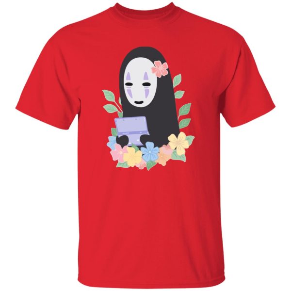 Spirited Away Dragon - Spirited Away No Face Kaonashi Cute Flower T Shirt-Spirited Away Dragon, Tshirt