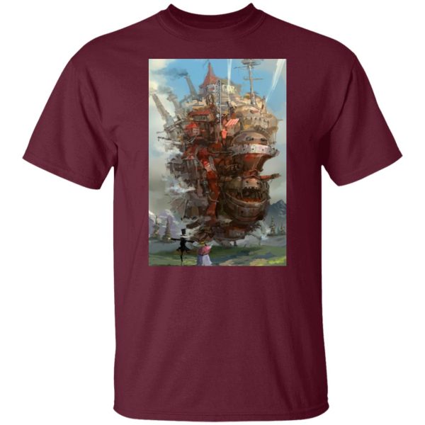 Calcifer Howl's Moving Castle - Howl’s Moving Castle Watercolor Fanart T Shirt-Apparel, Calcifer Howl's Moving Castle, Howl's Moving Castle, Tshirt