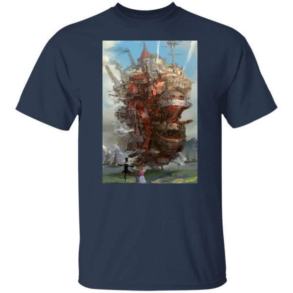 Calcifer Howl's Moving Castle - Howl’s Moving Castle Watercolor Fanart T Shirt-Apparel, Calcifer Howl's Moving Castle, Howl's Moving Castle, Tshirt