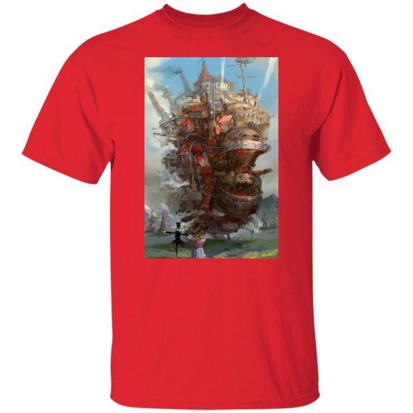 Calcifer Howl's Moving Castle - Howl’s Moving Castle Watercolor Fanart T Shirt-Apparel, Calcifer Howl's Moving Castle, Howl's Moving Castle, Tshirt