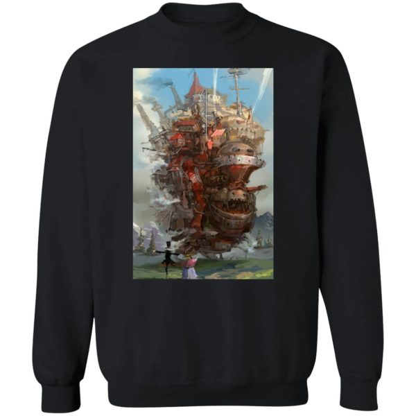 Howl's Moving Castle Novel - Howl’s Moving Castle Watercolor Fanart Sweatshirt-Apparel, Howl's Moving Castle, Howl's Moving Castle Novel, Sweatshirt