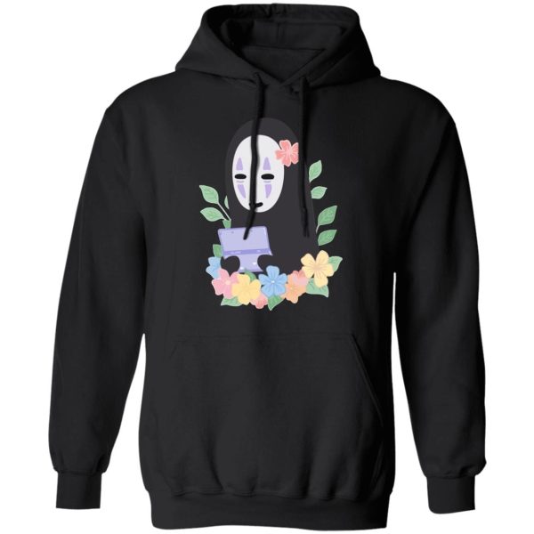 Spirited Away No Face - Spirited Away No Face Kaonashi Cute Flower Hoodie-Apparel, Hoodie, Spirited Away, Spirited Away No Face