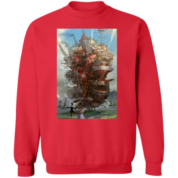 Howl's Moving Castle Novel - Howl’s Moving Castle Watercolor Fanart Sweatshirt-Apparel, Howl's Moving Castle, Howl's Moving Castle Novel, Sweatshirt