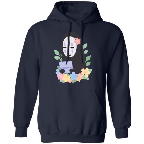 Spirited Away No Face - Spirited Away No Face Kaonashi Cute Flower Hoodie-Apparel, Hoodie, Spirited Away, Spirited Away No Face