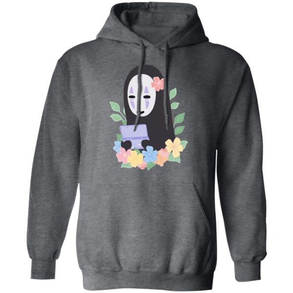 Spirited Away No Face - Spirited Away No Face Kaonashi Cute Flower Hoodie-Apparel, Hoodie, Spirited Away, Spirited Away No Face