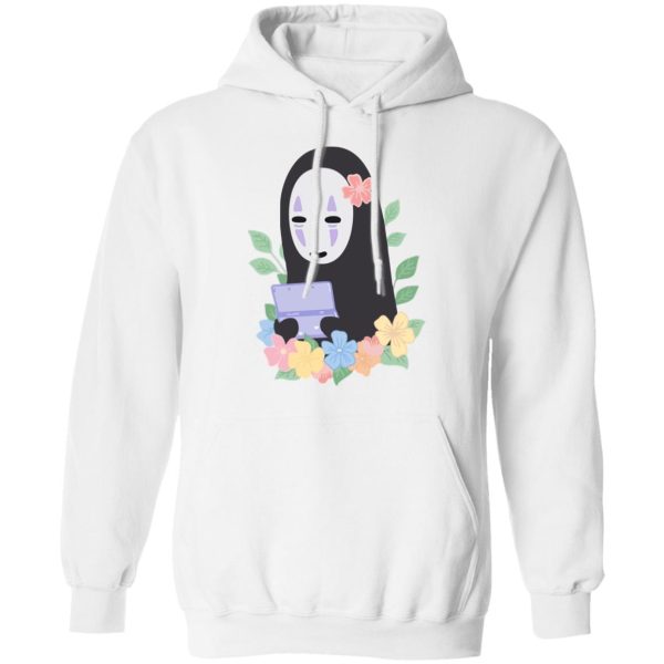 Spirited Away No Face - Spirited Away No Face Kaonashi Cute Flower Hoodie-Apparel, Hoodie, Spirited Away, Spirited Away No Face