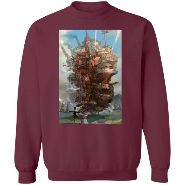 Howl's Moving Castle Novel - Howl’s Moving Castle Watercolor Fanart Sweatshirt-Apparel, Howl's Moving Castle, Howl's Moving Castle Novel, Sweatshirt