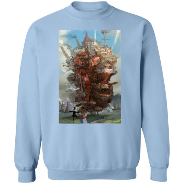 Howl's Moving Castle Novel - Howl’s Moving Castle Watercolor Fanart Sweatshirt-Apparel, Howl's Moving Castle, Howl's Moving Castle Novel, Sweatshirt