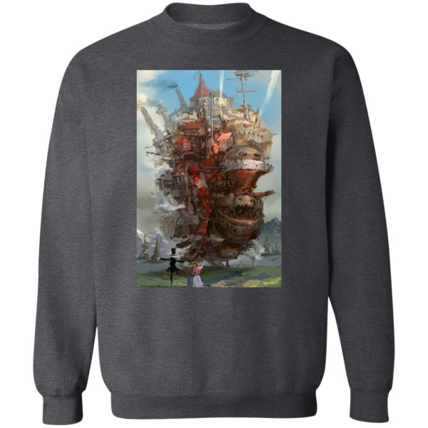 Howl's Moving Castle Novel - Howl’s Moving Castle Watercolor Fanart Sweatshirt-Apparel, Howl's Moving Castle, Howl's Moving Castle Novel, Sweatshirt