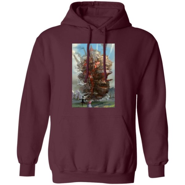 Howl's Moving Castle Book - Howl’s Moving Castle Watercolor Fanart Hoodie-Apparel, Hoodie, Howl's Moving Castle, Howl's Moving Castle Book