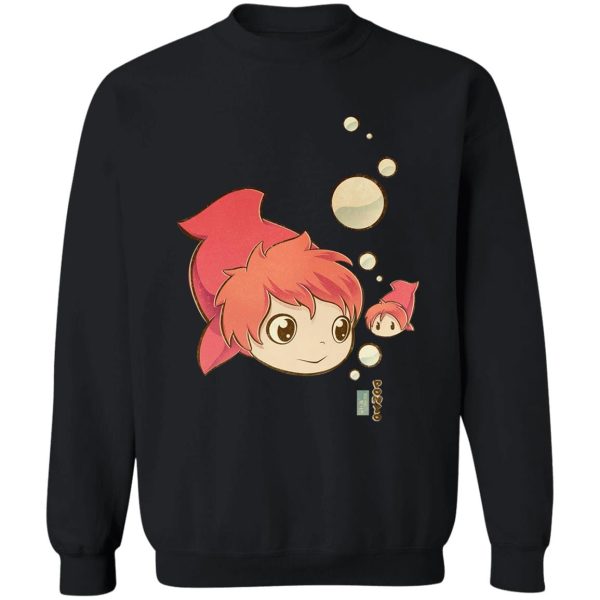 Ponyo Fish - Ponyo Chibi Sweatshirt-Apparel, ponyo, Ponyo Fish, Sweatshirt