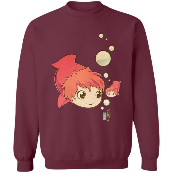 Ponyo Fish - Ponyo Chibi Sweatshirt-Apparel, ponyo, Ponyo Fish, Sweatshirt