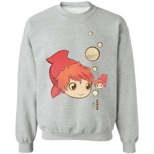 Ponyo Fish - Ponyo Chibi Sweatshirt-Apparel, ponyo, Ponyo Fish, Sweatshirt