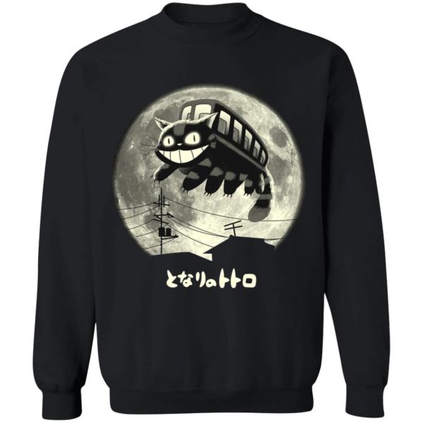 Totoro Umbrella - Cat Bus in The Sky Sweatshirt-Apparel, My Neighbor Totoro, Sweatshirt, Totoro Umbrella