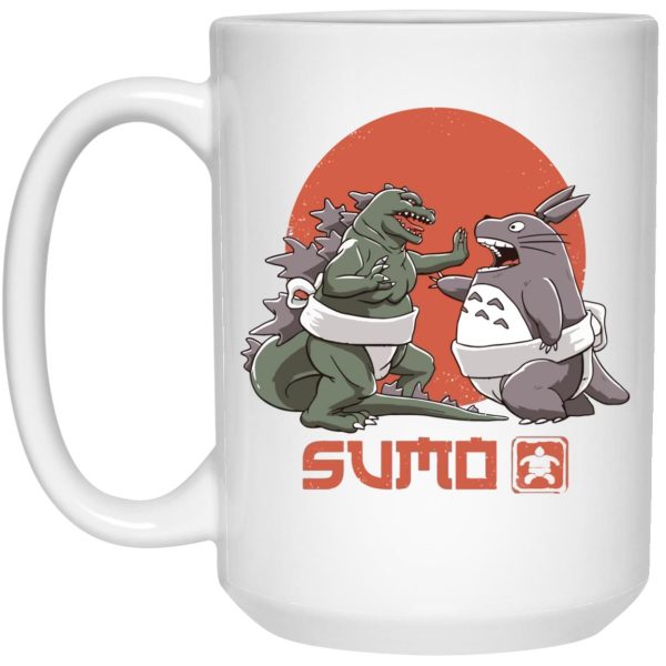 My Neighbor Totoro Cast - Totoro vs. Godzilla Sumo Mug-House Decor, Mug, My Neighbor Totoro, My Neighbor Totoro Cast