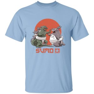 My Neighbor Totoro Cat Bus - Totoro vs. Godzilla Sumo T Shirt-Apparel, My Neighbor Totoro, My Neighbor Totoro Cat Bus, Tshirt