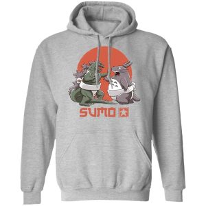 My Neighbour Totoro - Totoro vs. Godzilla Sumo Hoodie-Apparel, Hoodie, My Neighbor Totoro, My Neighbour Totoro