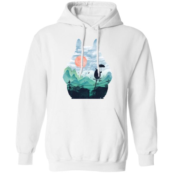 Chat Bus Totoro - Totoro on the Line Lanscape Hoodie-Apparel, Chat Bus Totoro, Hoodie, My Neighbor Totoro