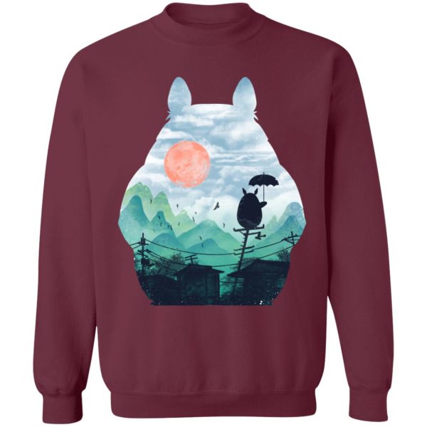 Totoro Car Windshield Sun Shade - Totoro on the Line Lanscape Sweatshirt-Apparel, My Neighbor Totoro, Sweatshirt, Totoro Car Windshield Sun Shade